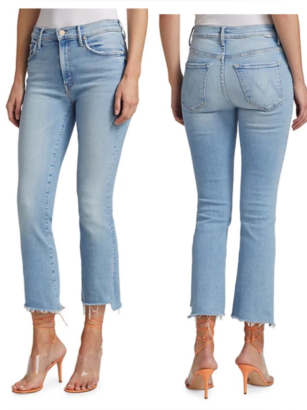 MOTHER The Insider Crop Step Fray Denim Jeans in Limited Edition